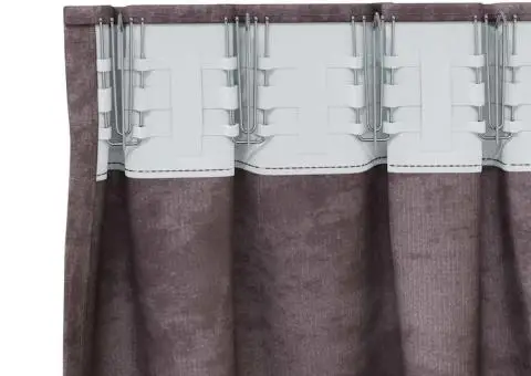 Cortine din catifea , 2 piese, cu ochiuri, maro, 245 x 140 cm - 4/5