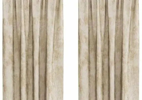 Cortine din catifea , 2 bucăți cu ochiuri crem, 175 x 140 cm - 2/5