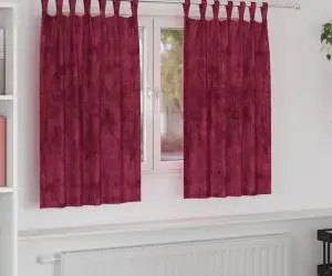 vidaXL Cortine din catifea , 2 bucăți, cu gauri pentru prindere, roșu vin, 140 x 140 cm