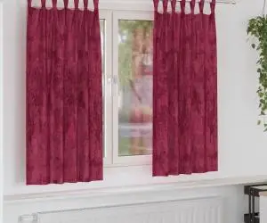 vidaXL Cortine din catifea , set de 2 piese, cu ochiuri, roșu vin, 175 x 140 cm