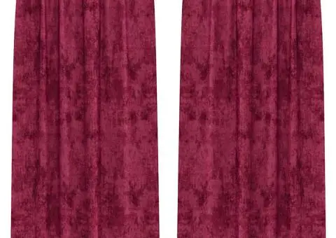 Cortine Velvet , 2 buc cu inele, Roșu vin, 245 x 140 cm - 2/5