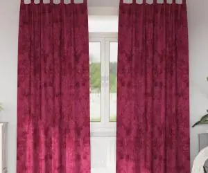 vidaXL Cortine din catifea , 2 piese, cu ochiuri, roșu vin, 260 x 140 cm