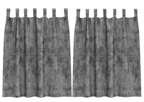 Set draperii catifea 2 buc, ochiuri gri, 140x140 cm - 2/5