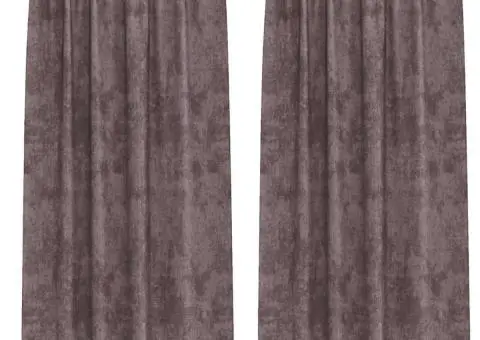 Set 2 draperii din catifea cu inele maronii, 260 x 140 cm - 2/5