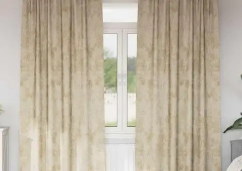 Cortine Velvet 2 buc cu eyeleturi crem 260x140 cm - 1/5