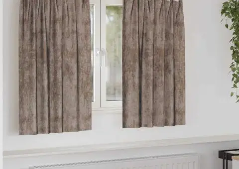 Cortine din catifea , 2 piese cu ochiuri, cappuccino, 140 x 140 cm - 1/5