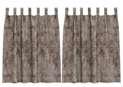 Cortine din catifea , 2 piese cu ochiuri, cappuccino, 140 x 140 cm - 2/5