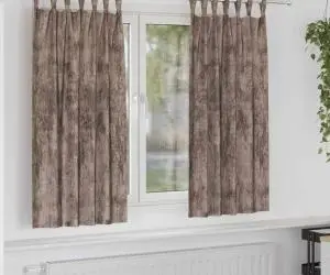 vidaXL Cortine din catifea 2 buc cu inele cappuccino 175x140 cm