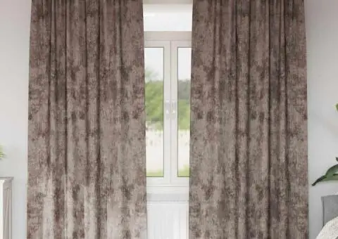 Cortine din catifea 2 buc cu ochiuri cappuccino 245 x 140 cm - 1/5