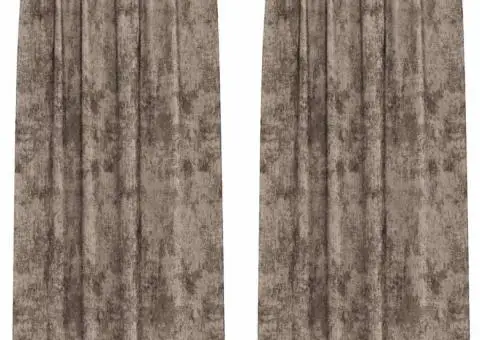 Set de 2 cortine din catifea cu inele, Cappuccino, 260 x 140 cm - 2/5