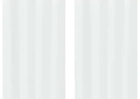 Perdele cu perdele 2 pcs Alb 140 x 175 cm Poliester - 2/5