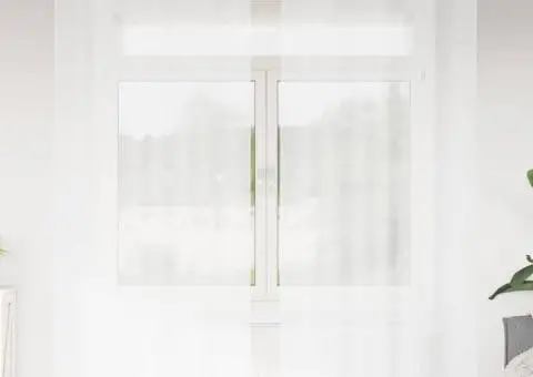 Perdele cu perdele 2 pcs Alb 140 x 245 cm Poliester - 1/5