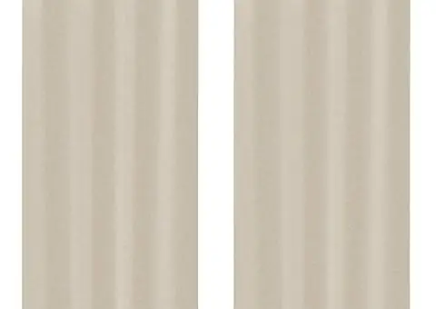 Perdele cu perdele 2 pcs Nisip 140 x 245 cm Poliester - 2/5