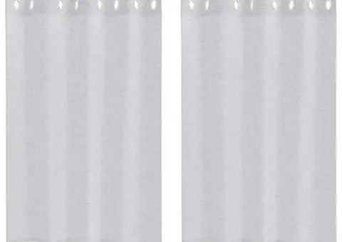 Perdele cu perdele 2 pcs Gri deschis 140 x 140 cm Poliester - 2/5