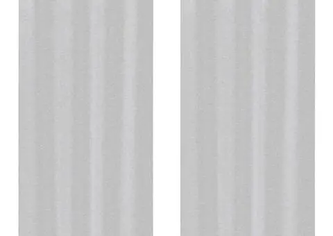 Perdele cu perdele 2 pcs Gri deschis 140 x 245 cm Poliester - 2/5