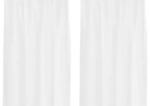 Perdele cu perdele 2 pcs Alb 140 x 140 cm Poliester - 2/5