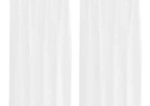 Perdele cu perdele 2 pcs Alb 140 x 175 cm Poliester - 2/5