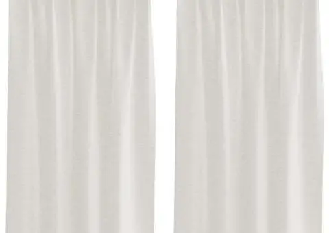 Perdele cu perdele 2 pcs Crem 140 x 140 cm Poliester - 2/5