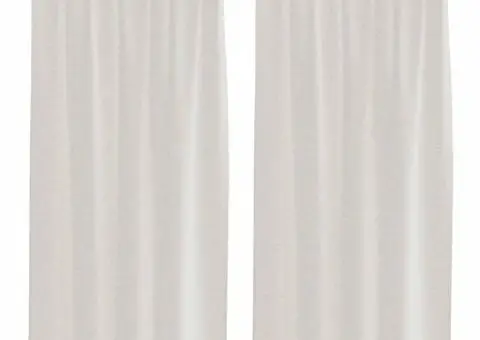 Perdele cu perdele 2 pcs Crem 140 x 175 cm Poliester - 2/5