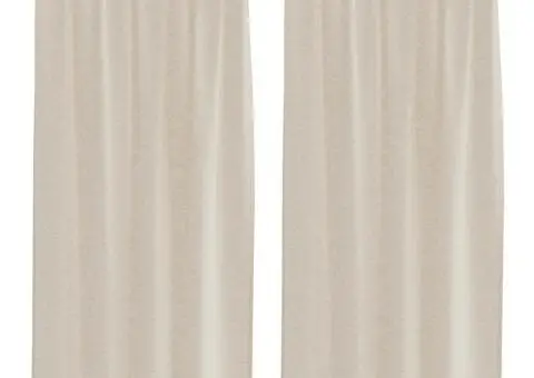 Perdele cu perdele 2 pcs Nisip 140 x 175 cm Poliester - 2/5