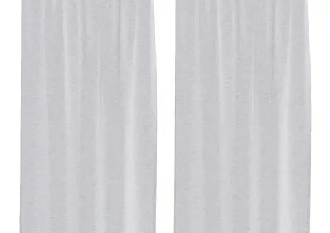 Perdele cu perdele 2 pcs Gri deschis 140 x 175 cm Poliester - 2/5