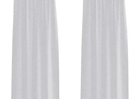 Perdele cu perdele 2 pcs Gri deschis 140 x 260 cm Poliester - 2/5