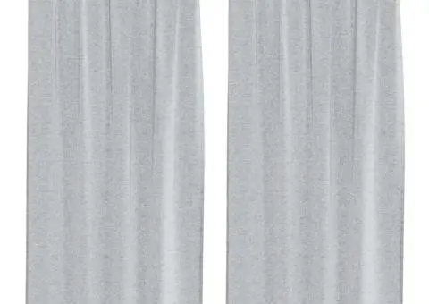 Perdele cu perdele 2 pcs Gri închis 140 x 175 cm Poliester - 2/5