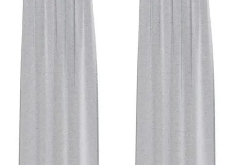 Perdele cu perdele 2 pcs Gri închis 140 x 260 cm Poliester - 2/5