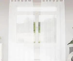 vidaXL Perdele cu perdele 2 pcs Alb 140 x 225 cm Poliester