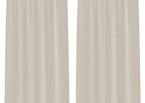 Perdele cu perdele 2 pcs Nisip 140 x 225 cm Poliester - 2/5