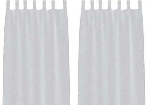 Perdele cu perdele 2 pcs Gri deschis 140 x 175 cm Poliester - 2/5