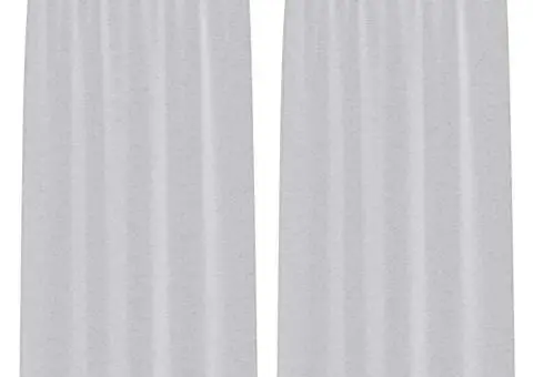 Perdele cu perdele 2 pcs Gri deschis 140 x 225 cm Poliester - 2/5