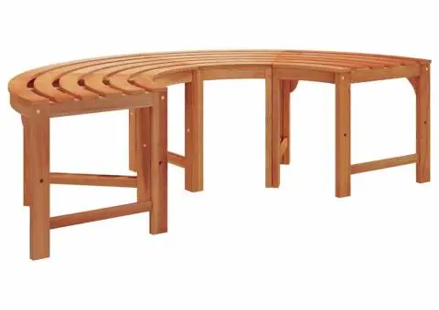 Bancă semirotundă de copac, 160 cm, lemn masiv eucalipt - 5/5
