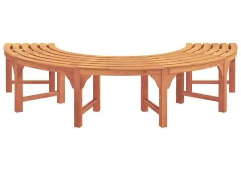 Bancă semirotundă de copac, 200 cm, lemn masiv eucalipt - 3/5