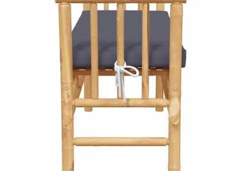 Bancă de grădină cu perne, 110 cm, bambus - 5/5
