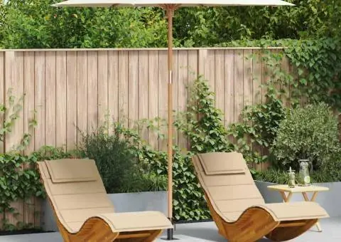 Umbrela de grădină, alb crem, 240x260 cm, bambus - 1/5