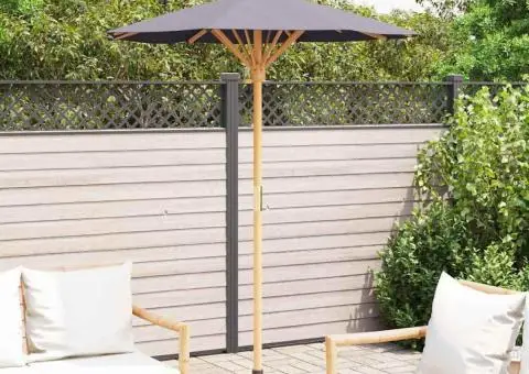 Umbrela de grădină, gri închis, 150x210 cm, bambus - 3/5