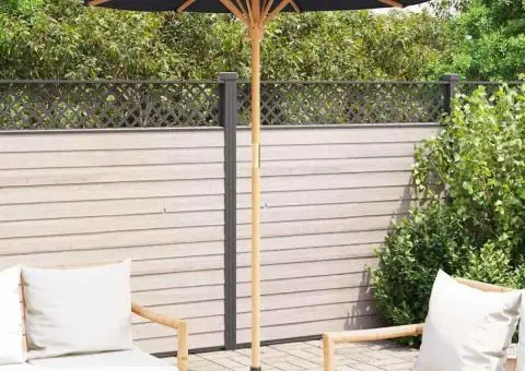 Paravan de grădină, gri închis, 180x230 cm, bambus - 3/5