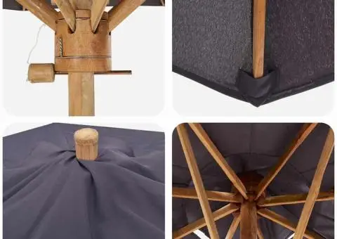 Paravan de grădină, gri închis, 217x230 cm, bambus - 5/5