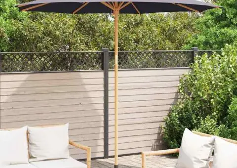 Paravan de grădină, gri închis, 270x260 cm, bambus - 3/5