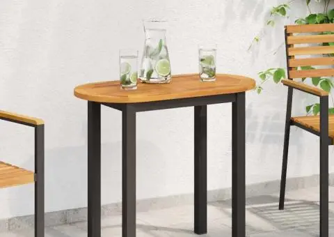 Suprafață Ovală din Lemn Solid de Acacia 80x40x2 cm - 1/5