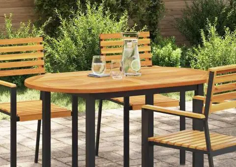 Blat de masă 120x70x2,2 cm oval din lemn masiv de tec - 1/5