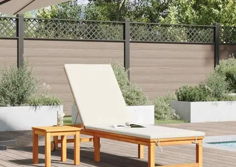 Șezlong cu masă din lemn solid de acacia - 3/5