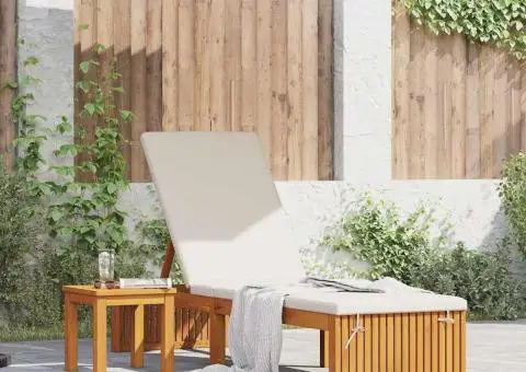 Șezlong 200x55x30 cm din lemn masiv de acacia - 1/5