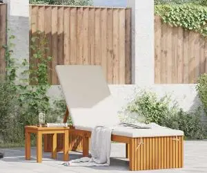 vidaXL Șezlong 200x55x30 cm din lemn masiv de acacia