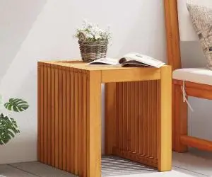vidaXL Masă laterală de grădină 43x36x40 cm din lemn masiv de tec