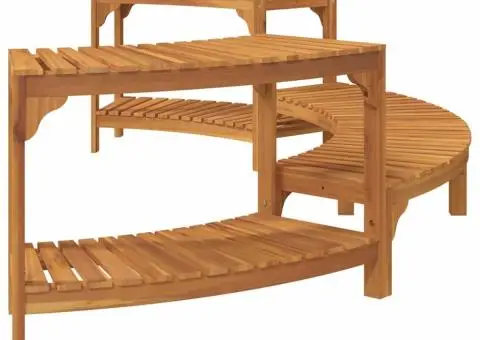 Împrejmuire pentru cadă cu hidromasaj Semicircular 272x120.5x55.5 cm Lemn solid de acacia - 5/5