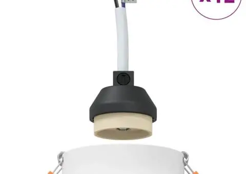 Spoturi încastrate 12 buc Rotund GU10 Alb Ø91 mm - 4/5