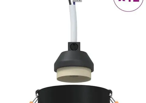 Spotlight-uri încastrate 12 buc Round GU10 Negru Ø91 mm - 4/5