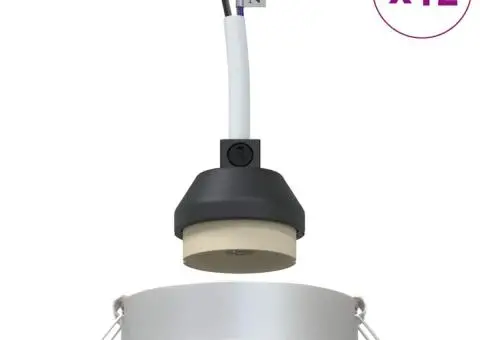 Spoturi încastrate 12 buc Rotund GU10 Argintiu Ø91 mm - 4/5